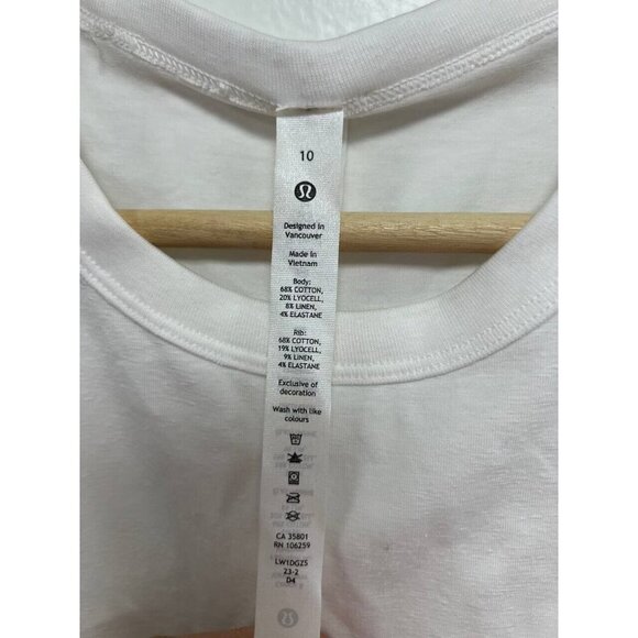 Lululemon Women Cropped Muscle Tank Sleeve Length White Size 10 - Picture 4 of 8
